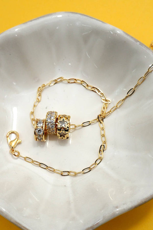 Barrel Rhinestone Charm Necklace