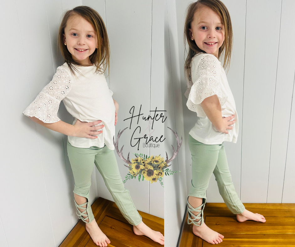 Sage Hollow Out Leggings