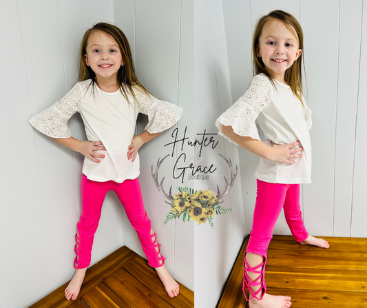 Barbie Pink Hollow Out Leggings