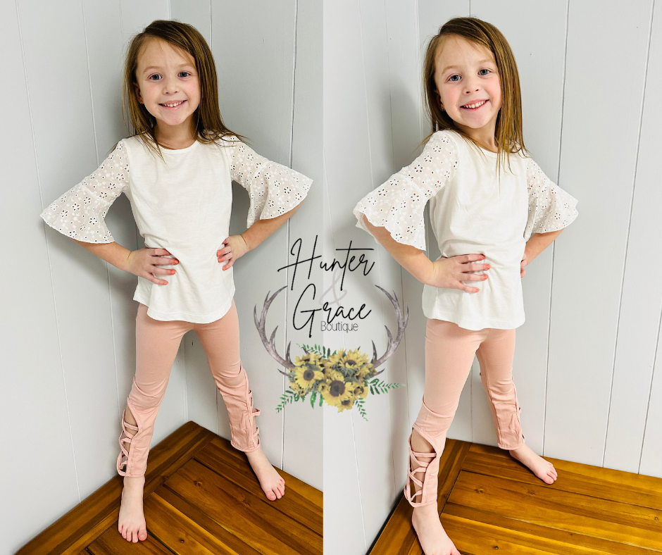 Light Pink Hollow Out Leggings