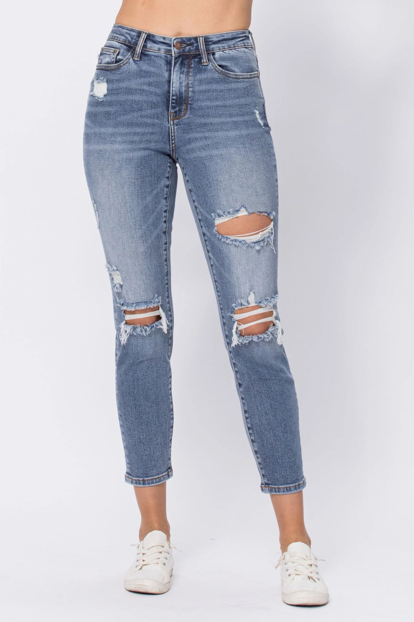 Judy Blue Hi-Rise Destroyed Slim Fit Jeans (PLUS)