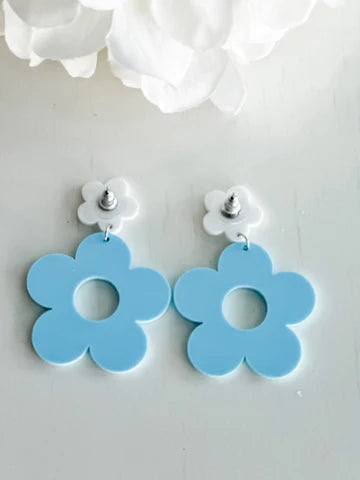 Fabulous BLUE Floral Earrings