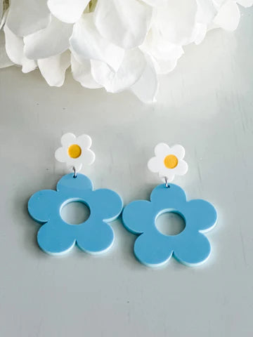 Fabulous BLUE Floral Earrings